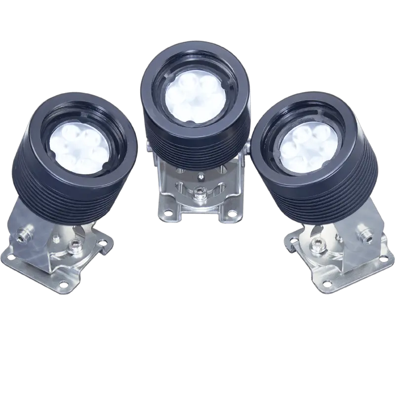 Semi-circle LED Machine luminaire SPOTLED II surface-mounted, 25° optics for flat light