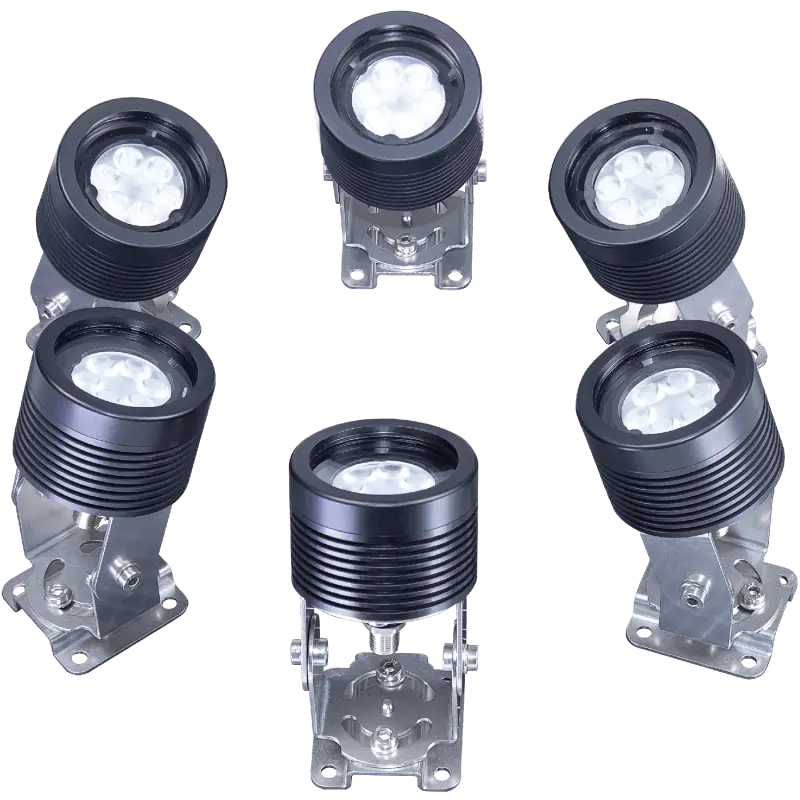 Full circle LED Machine luminaire SPOTLED II surface-mounted, 25° optics for flat light